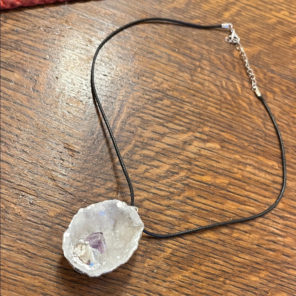 Amethyst Geode Pendant Necklace